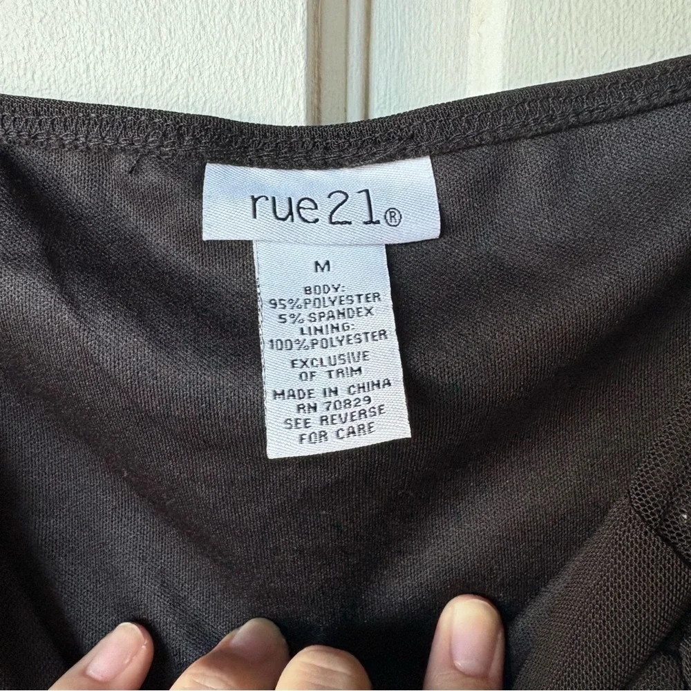 Rue21 Black Mesh Long Sleeve Crop Top. SB3